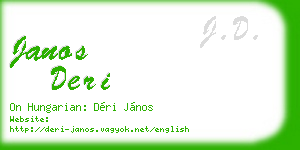 janos deri business card
